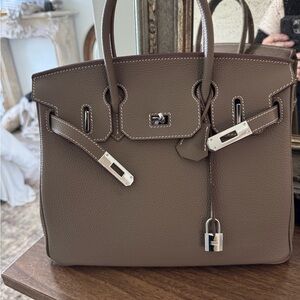Elegant Taupe Handbag 30cm